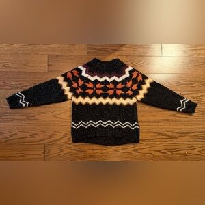 Gemelli Made in Italy Black and Orange Patterned Sweater